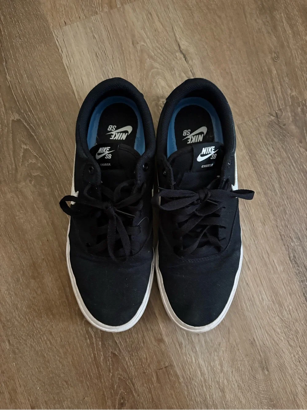 Nike Men’s Black and White Low-Top Skate Sneakers
